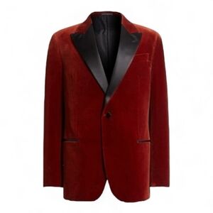 Emporio Armani G-Line Velveteen Dinner Jacket Dark Orchid Size 52R Suit Tuxedo
